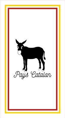 Torchon 40x60 ane pays catalan fond blanc