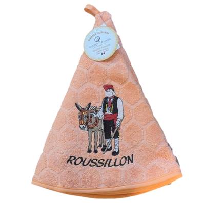 Essuie mains rond H logo corail Roussillon