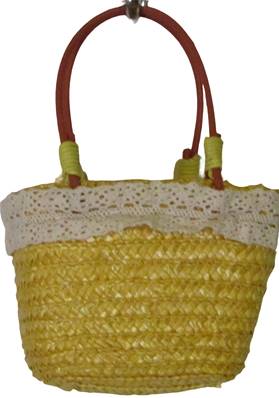 Panier Jenny uni+dentelle jaune