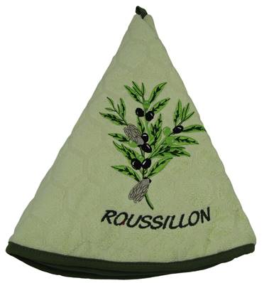 Essuie mains rond olives vert d'eau Roussillon