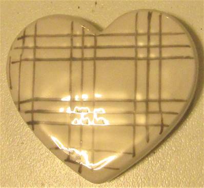 Magnet coeur carreaux gris