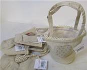 Mini sac tissu 2 anses beige et coeur