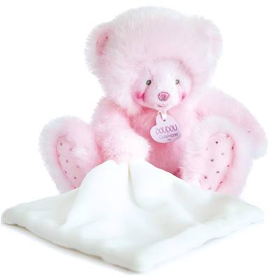 Trop Mimi - Ours Rose Avec doudou - Doudou et Compagnie