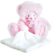 Trop Mimi - Ours Rose Avec doudou - Doudou et Compagnie