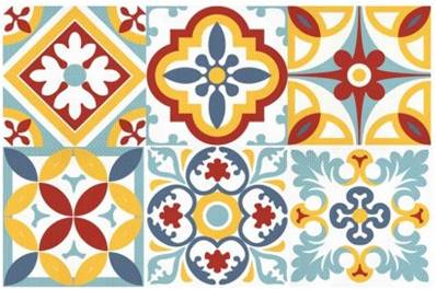 SET DE TABLE CARREAUX CIMENT COLORES