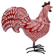Coq rouge résine cottage 27cm