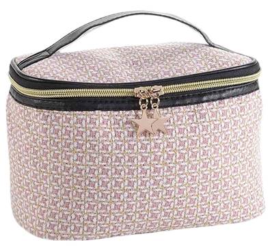 Petit Vanity en tissu pied de poule rose