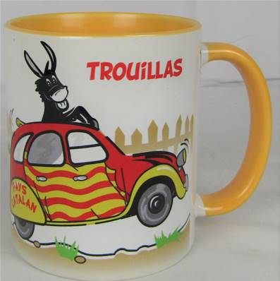 Mug 2CV Trouillas Pays catalan anse jaune