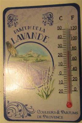 Magnet plaque avec thermomètre Parfum de la lavande