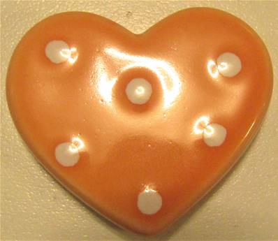 Magnet coeur pois orange