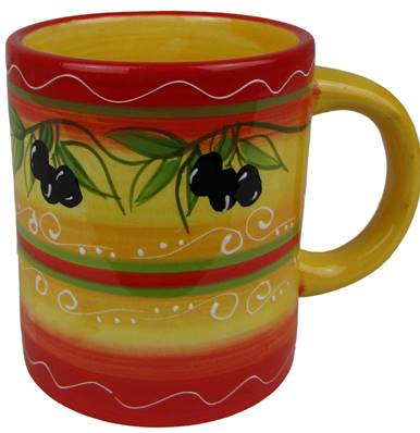 Mug Fanny jaune décor olives