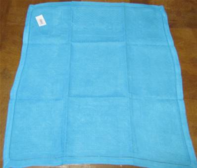 Torchon ancien ou serviette damassée bleu vif