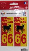 Sticker x2 âne drapeau 66 pays Catalan