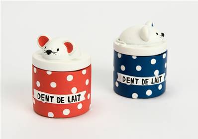Boite à dents de lait moderne rouge
