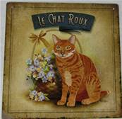 Plaque alu 19x19cm chat roux