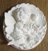 Plâtre neutre à parfumer rond ange et fleurs
