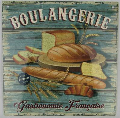 Plaque alu 19x19cm boulangerie