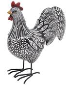 Coq noir résine cottage 27cm