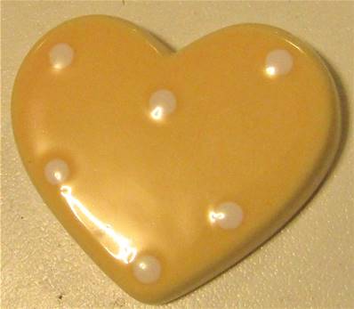 Magnet coeur pois jaune