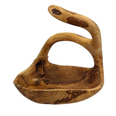 Panier à fruits rustique 22-26cm bois d'olivier