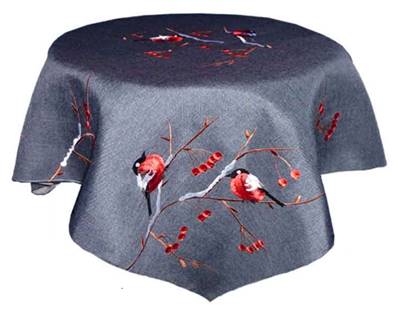 Nappe 85x85 brodée oiseaux
