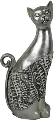 Chat 28cm gris et strass