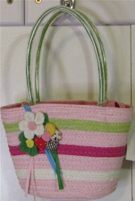 Panier Faustine fleurs rose