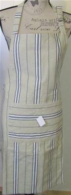 Tablier rayures beige/bleu