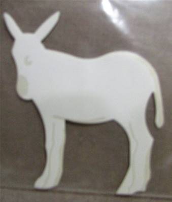 Sticker découpé âne blanc