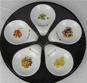 Ensemble 6 coupelles porcelaine "Apéro"