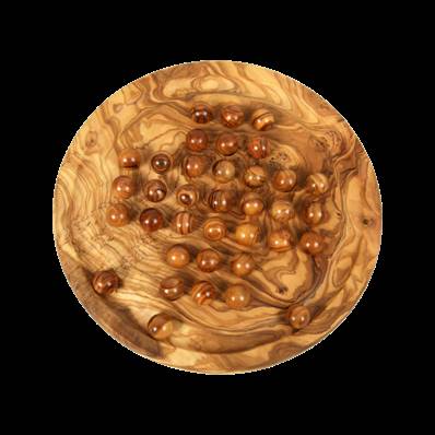 Jeu de solitaire bois d'olivier