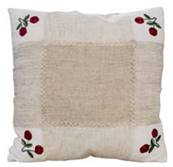 Housse de coussin ecru avec cerises 40x40cm