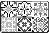 SET DE TABLE PVC CARREAUX DE CIMENT GRIS