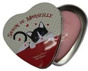 Savon 100gr chaton boite métal forme coeur