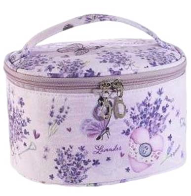 Beauty case en tissu "Lavande" avec 4 compartiments