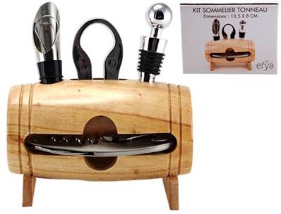 KIT SOMMELIER TONNEAU 4 PCS 13.5 X 8 CM