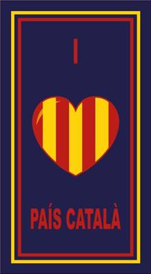 Torchon 40x60 i love pais catala bleu