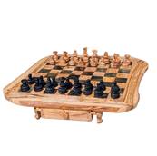 Jeu d'échecs TGM 55X55 rustique bois d'olivier