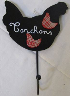 Accroche torchons forme poule avec 2 magnets Amadeus