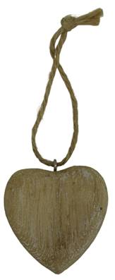 Suspension petit coeur bois brut