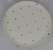 Assiette ecru pois rouges