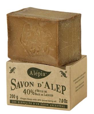 Savon d'Alep 40 % 190 gr Alepia fabriqué en Syrie