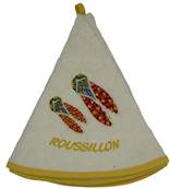 Essuie Mains rond cigales ecru