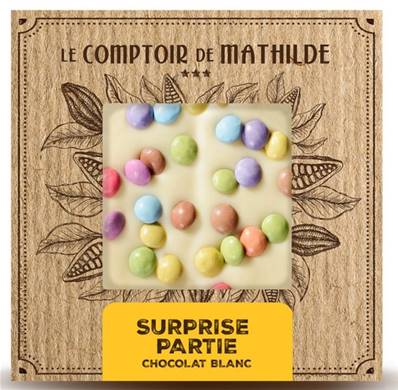 Tablette Chocolat Blanc surprise partie 80G