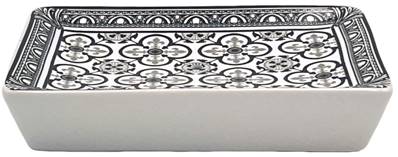 Porte savon rectang carreaux ciment noir et blanc