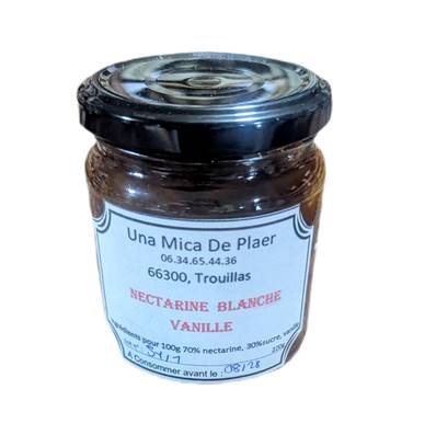 Confiture Nectarine Blanche vanille 220gr