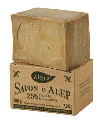 Savon d'Alep 25 % 190 gr Alepia fabriqué en Syrie