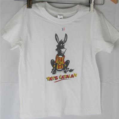 Tee-shirt enfant âne catalan 8 ans blanc