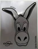 Sticker grandes oreilles argent âne
