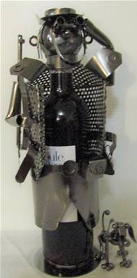 Chasseur chien jumelles gris support de bouteille métal